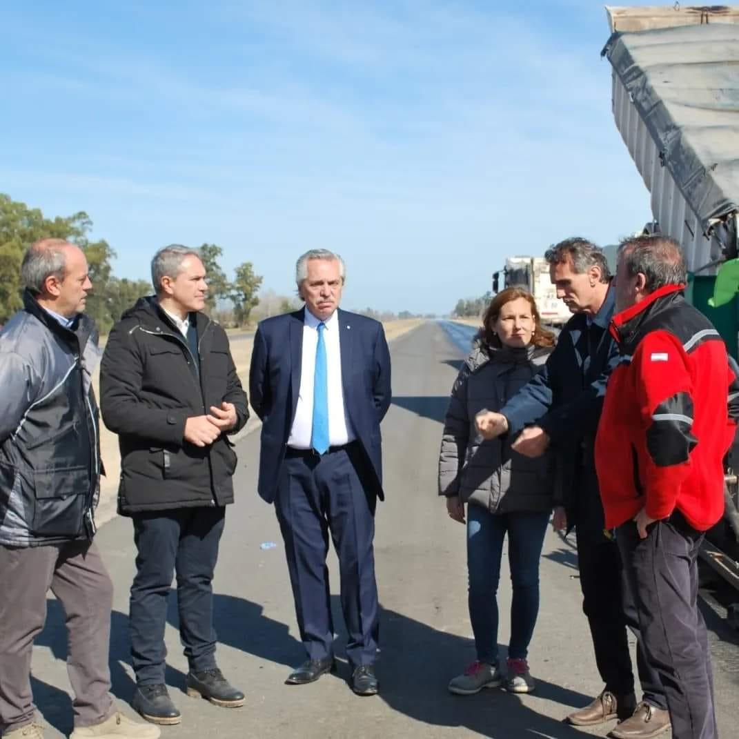 Alberto Fernández recorrió la variante Chacabuco