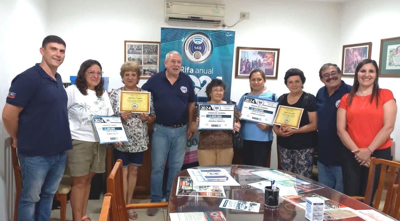 Rifa 2024 de bomberos voluntarios de Chacabuco. Entrega de premios