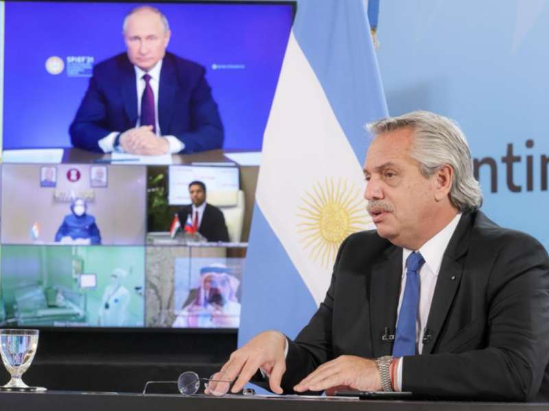 ALBERTO FERNANDEZ Y VLADIMIR PUTIN ANUNCIARON EL INICIO DE LA PRODUCCION DE LA VACUNA SPUTNIK V EN ARGENTINA