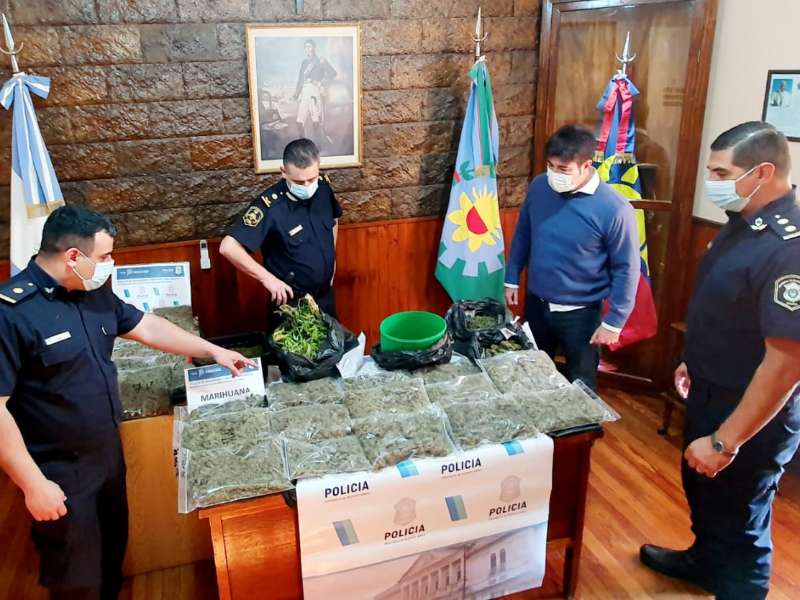 Se incautaron más de 10 kilos de marihuana en Chacabuco