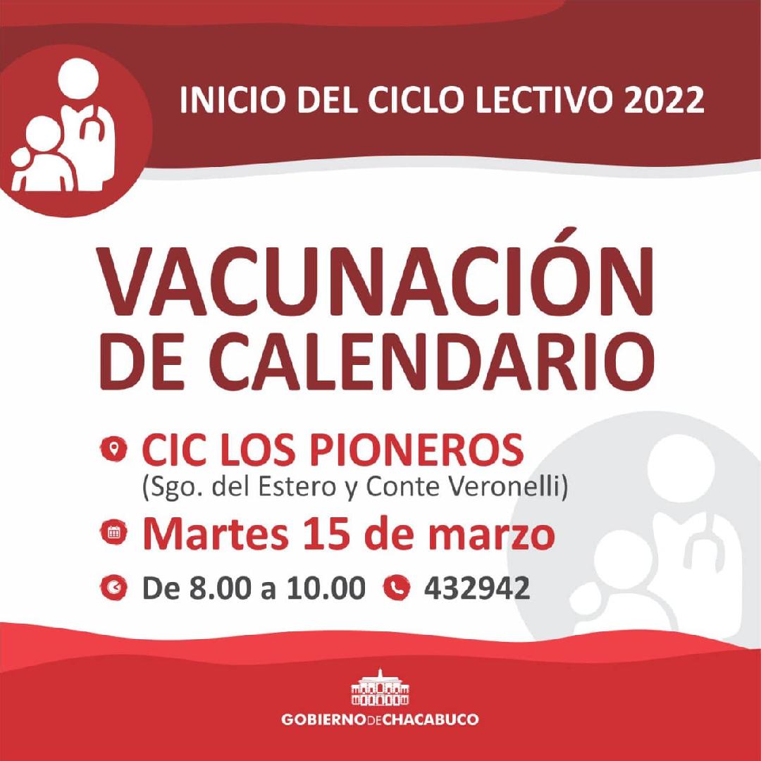 Ciclo Lectivo 2022: vacunaciÃ³n del calendario